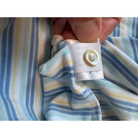 Peter Millar Polo size XL; Striped Green, white & Yellow; Performance Material - Picture 9 of 11